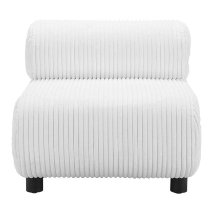 31" White And Black Corduroy And Upholstered Side Chair HomeRoots