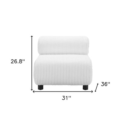 31" White And Black Corduroy And Upholstered Side Chair HomeRoots