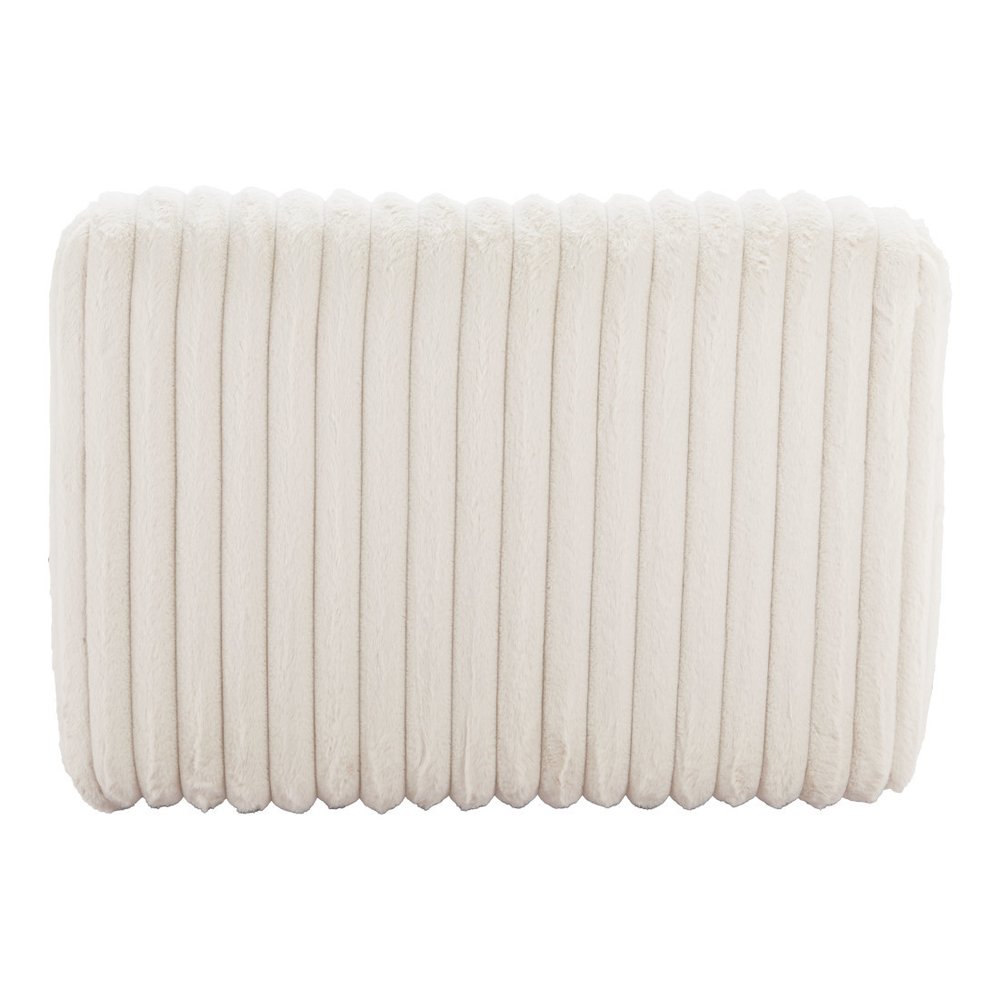 39" Cream Faux Fur And Upholstered Tufted Lounge Chair HomeRoots