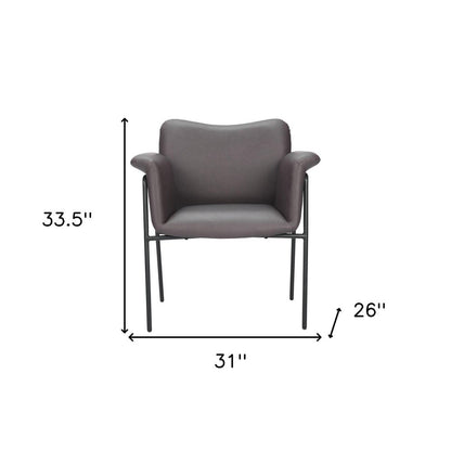 31" Brown And Black Faux Leather And Faux Leather Arm Chair HomeRoots