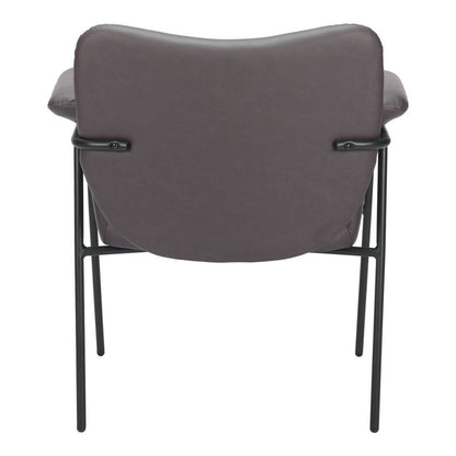 31" Brown And Black Faux Leather And Faux Leather Arm Chair HomeRoots