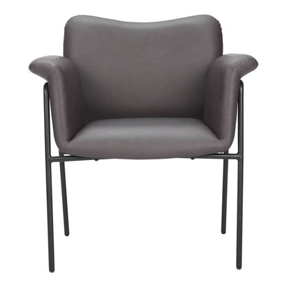 31" Brown And Black Faux Leather And Faux Leather Arm Chair HomeRoots