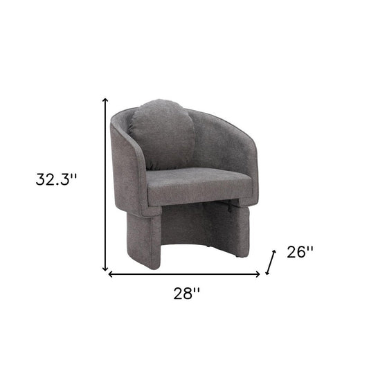 28" Gray Upholstered Club Chair And Toss Pillow HomeRoots