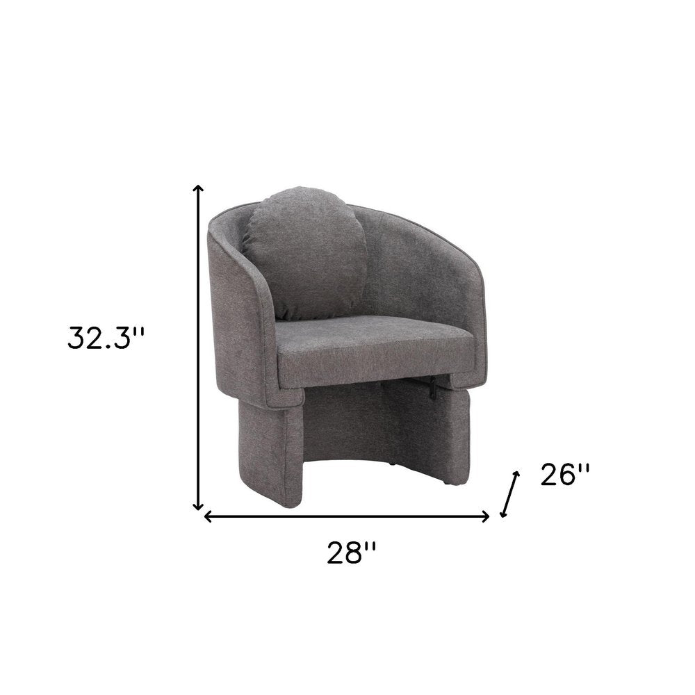 28" Gray Upholstered Club Chair And Toss Pillow HomeRoots