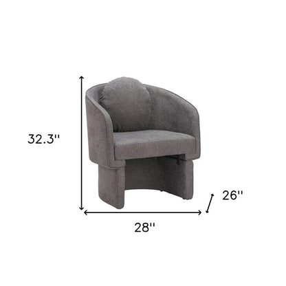 28" Gray Upholstered Club Chair And Toss Pillow HomeRoots