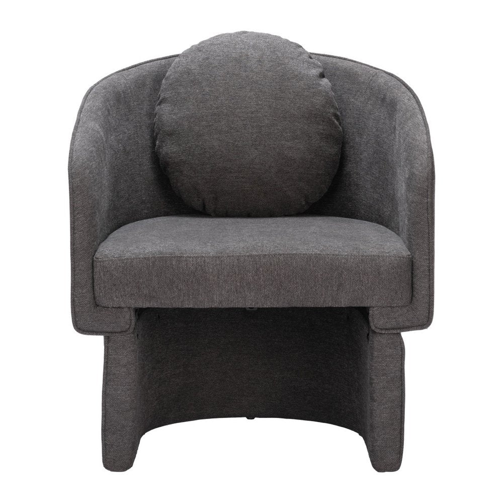 28" Gray Upholstered Club Chair And Toss Pillow HomeRoots