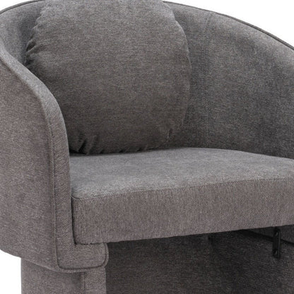 28" Gray Upholstered Club Chair And Toss Pillow HomeRoots