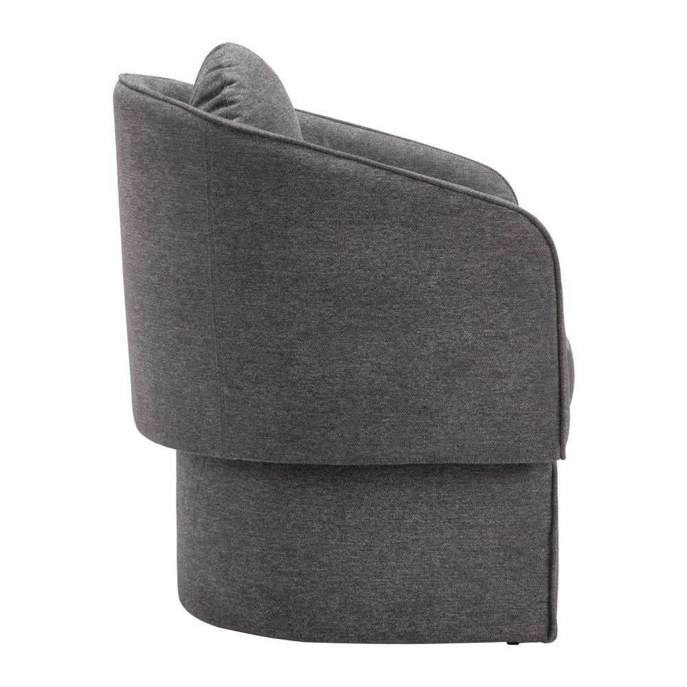 28" Gray Upholstered Club Chair And Toss Pillow HomeRoots
