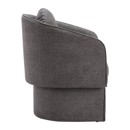 28" Gray Upholstered Club Chair And Toss Pillow HomeRoots