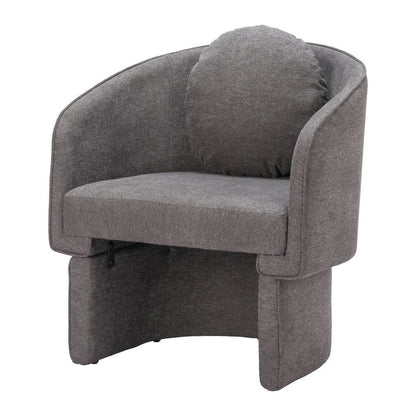 28" Gray Upholstered Club Chair And Toss Pillow HomeRoots