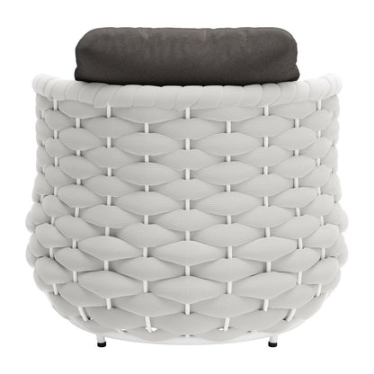 34" Gray And White Fabric Club Chair And Toss Pillow HomeRoots