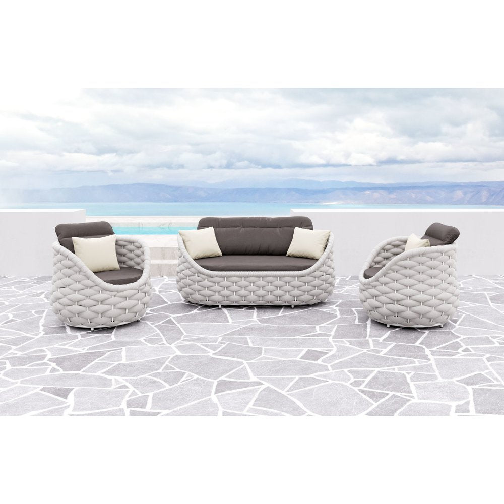 34" Gray And White Fabric Club Chair And Toss Pillow HomeRoots