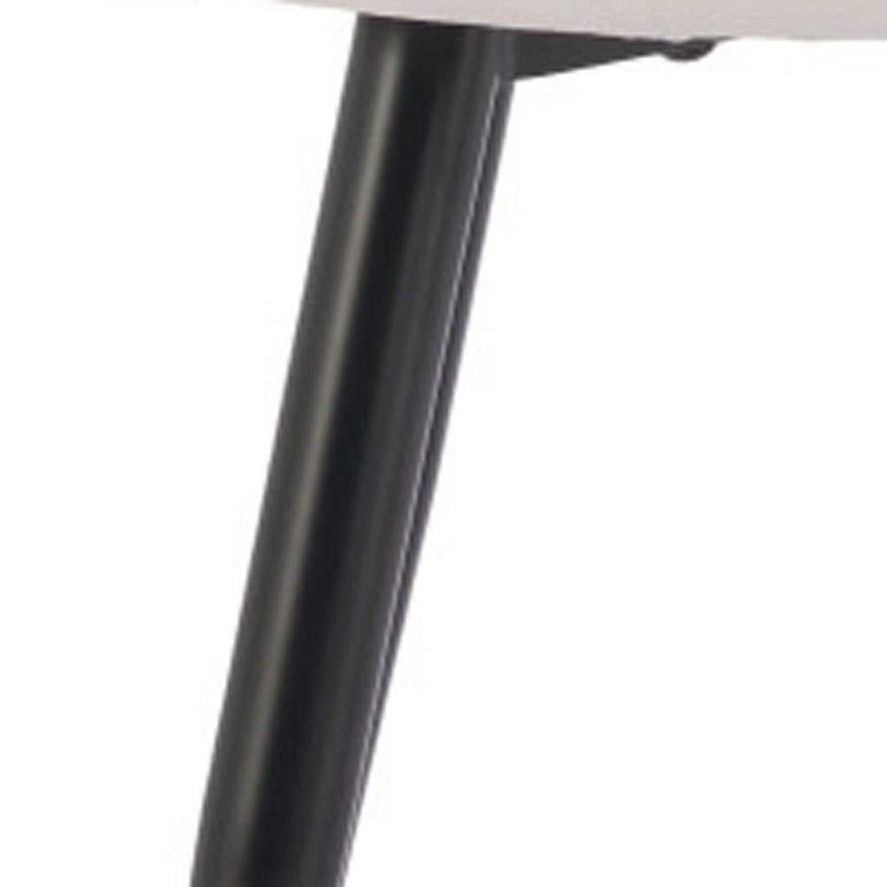 Set of Two Ivory and Black Velvet Dining Arm Chairs HomeRoots