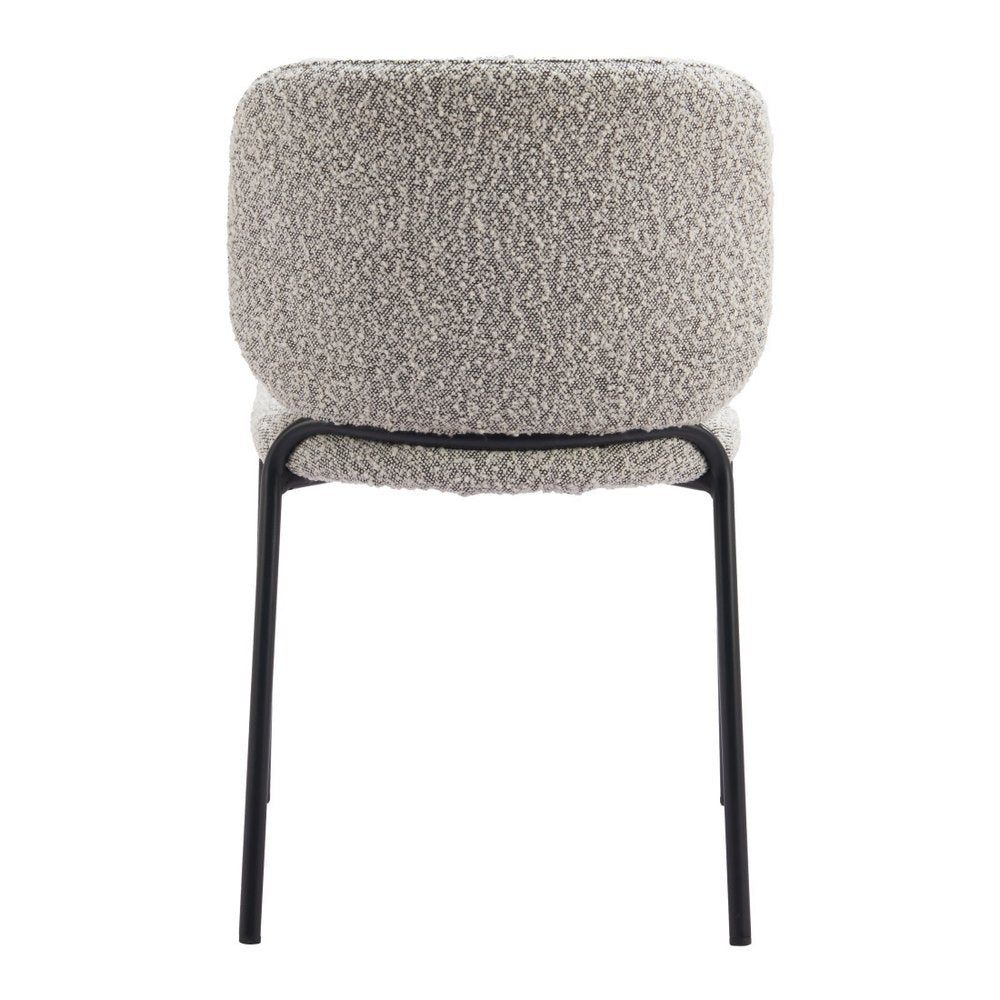 Set of Two Gray And Black Fabric And Wood And Steel Dining Side Chairs — view 8