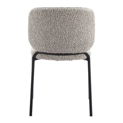 Set of Two Gray And Black Fabric And Wood And Steel Dining Side Chairs HomeRoots