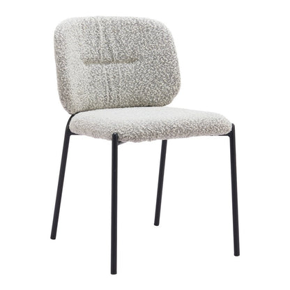 Set of Two Gray And Black Fabric And Wood And Steel Dining Side Chairs HomeRoots