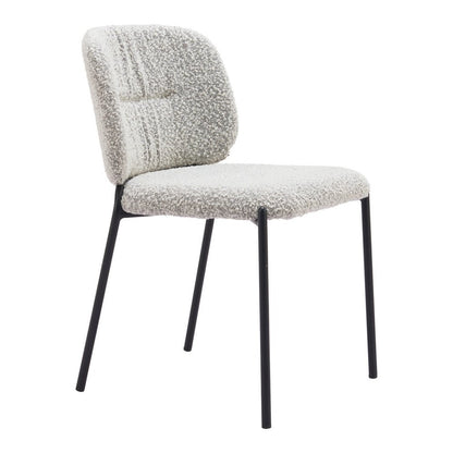 Set of Two Gray And Black Fabric And Wood And Steel Dining Side Chairs HomeRoots
