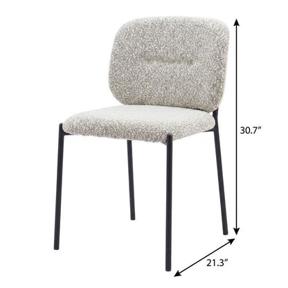 Set of Two Gray And Black Fabric And Wood And Steel Dining Side Chairs HomeRoots