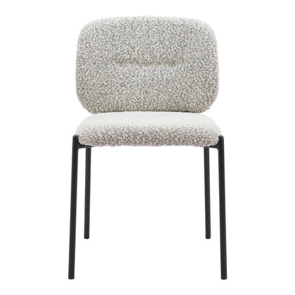 Set of Two Gray And Black Fabric And Wood And Steel Dining Side Chairs HomeRoots