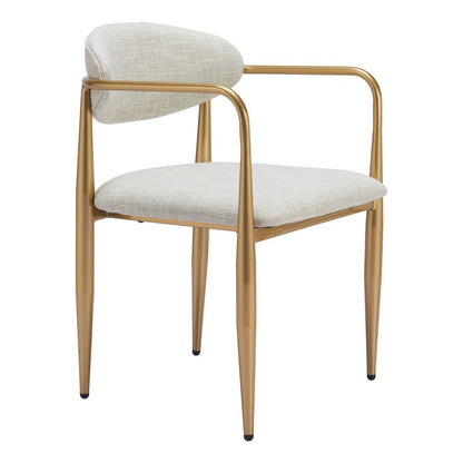 Set of Two Gray And Brown Upholstery And Wood Open Back Dining Arm Chairs HomeRoots