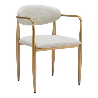 Set of Two Gray And Brown Upholstery And Wood Open Back Dining Arm Chairs HomeRoots