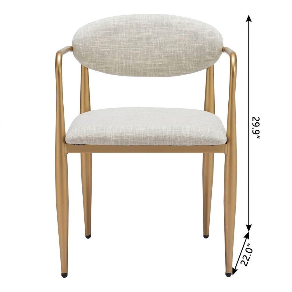 Set of Two Gray And Brown Upholstery And Wood Open Back Dining Arm Chairs — view 10