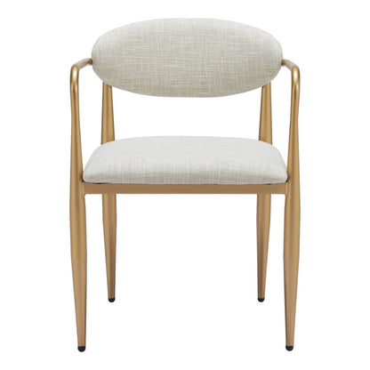 Set of Two Gray And Brown Upholstery And Wood Open Back Dining Arm Chairs HomeRoots