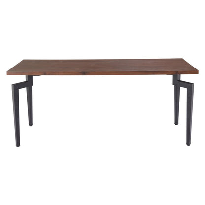 71" Brown and Black Wood and Steel Dining Table HomeRoots