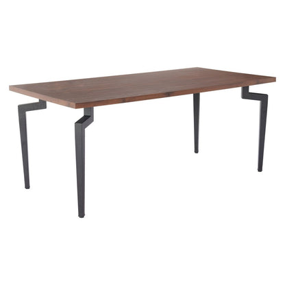 71" Brown and Black Wood and Steel Dining Table HomeRoots