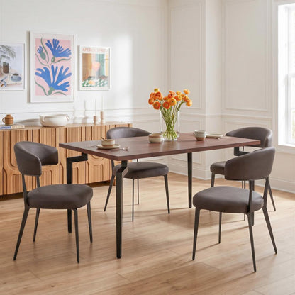 71" Brown and Black Wood and Steel Dining Table HomeRoots