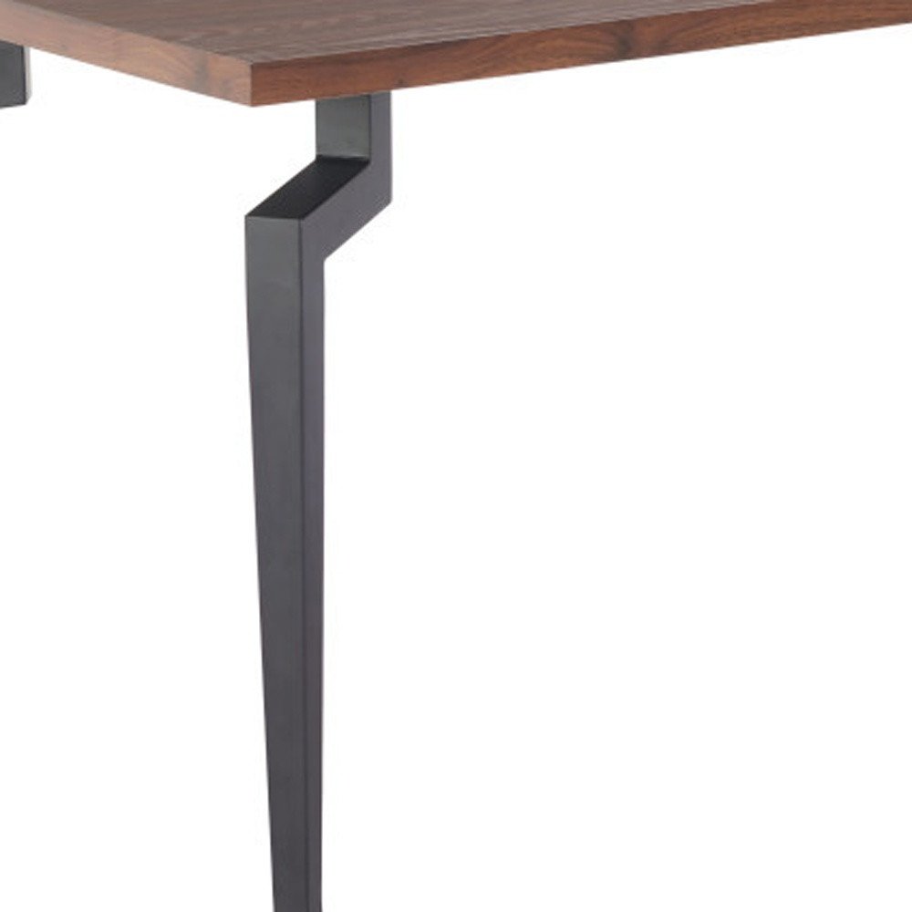 71" Brown and Black Wood and Steel Dining Table HomeRoots