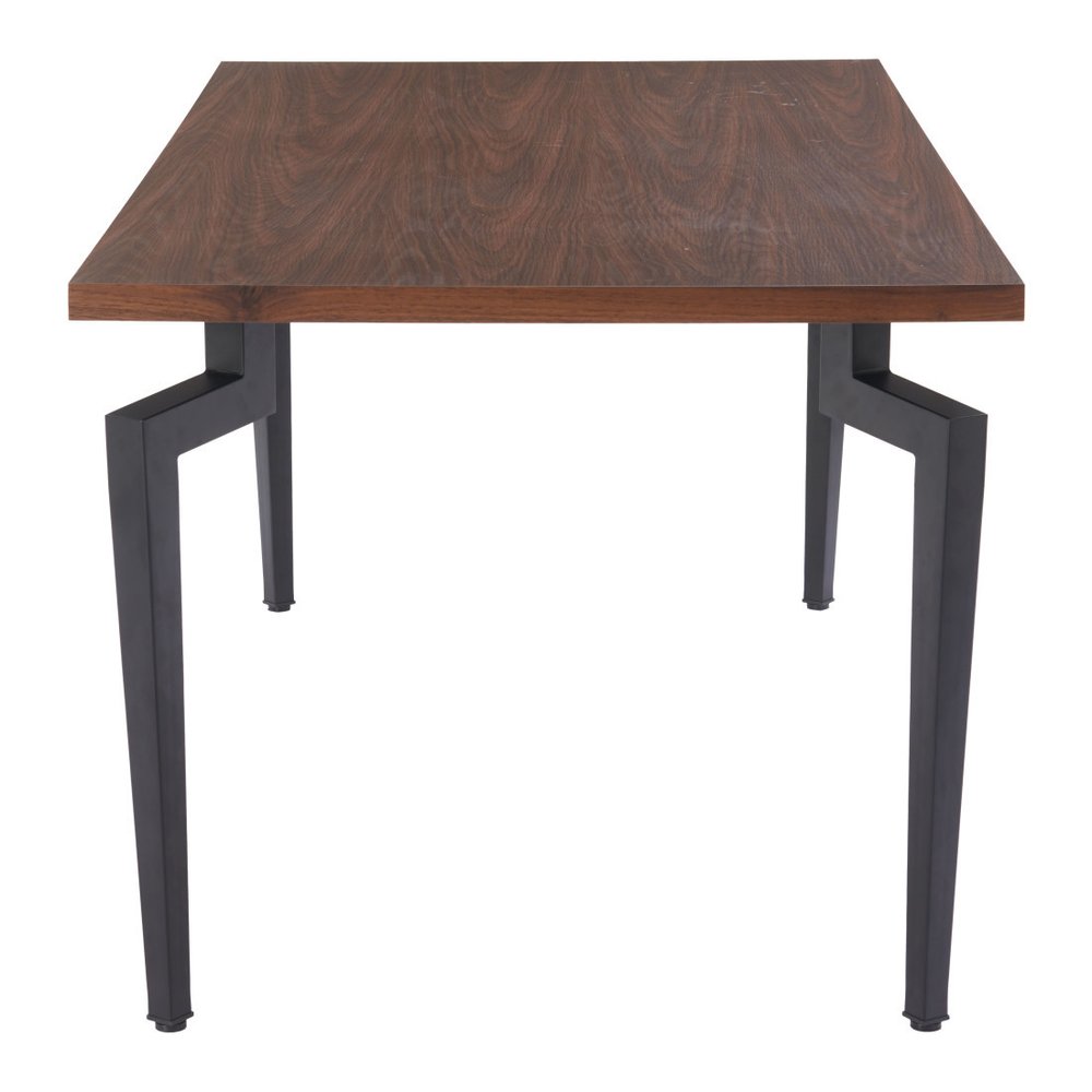 71" Brown and Black Wood and Steel Dining Table HomeRoots
