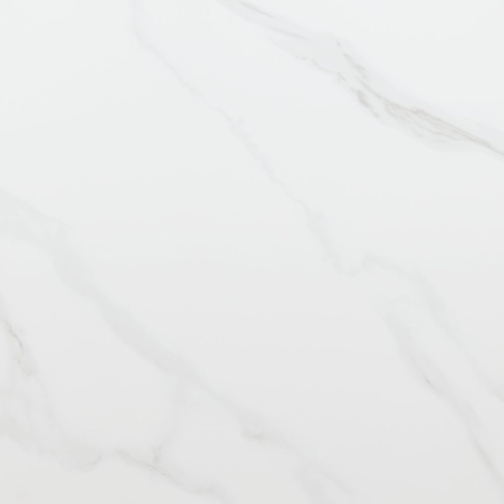 36" White and Black Sintered Stone Faux Leather And Steel Triangle Coffee Table HomeRoots