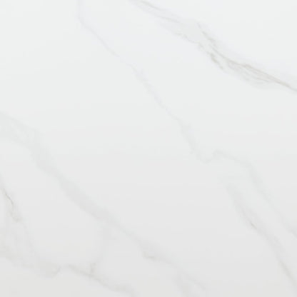 36" White and Black Sintered Stone Faux Leather And Steel Triangle Coffee Table HomeRoots