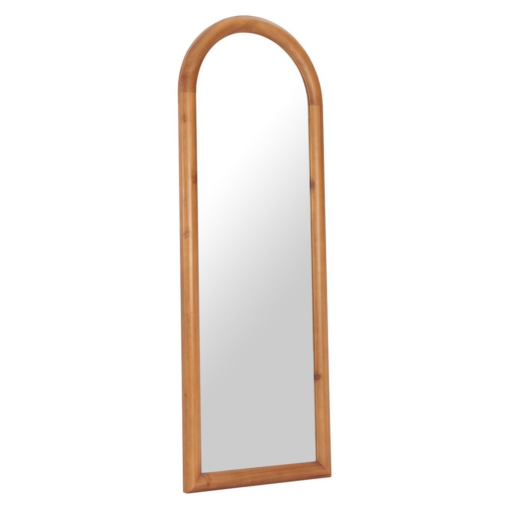 66" Natural Solid Wood Arch Framed Full Length Mirror HomeRoots