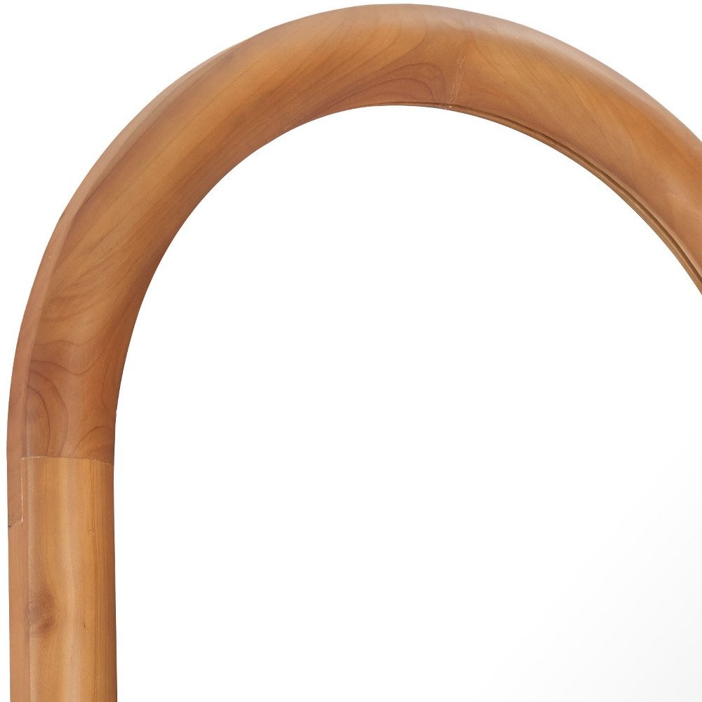66" Natural Solid Wood Arch Framed Full Length Mirror HomeRoots