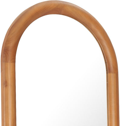 66" Natural Solid Wood Arch Framed Full Length Mirror HomeRoots