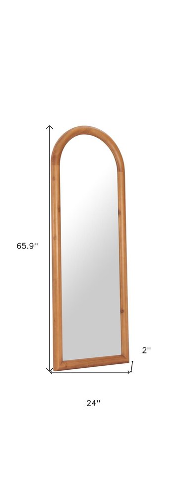 66" Natural Solid Wood Arch Framed Full Length Mirror HomeRoots