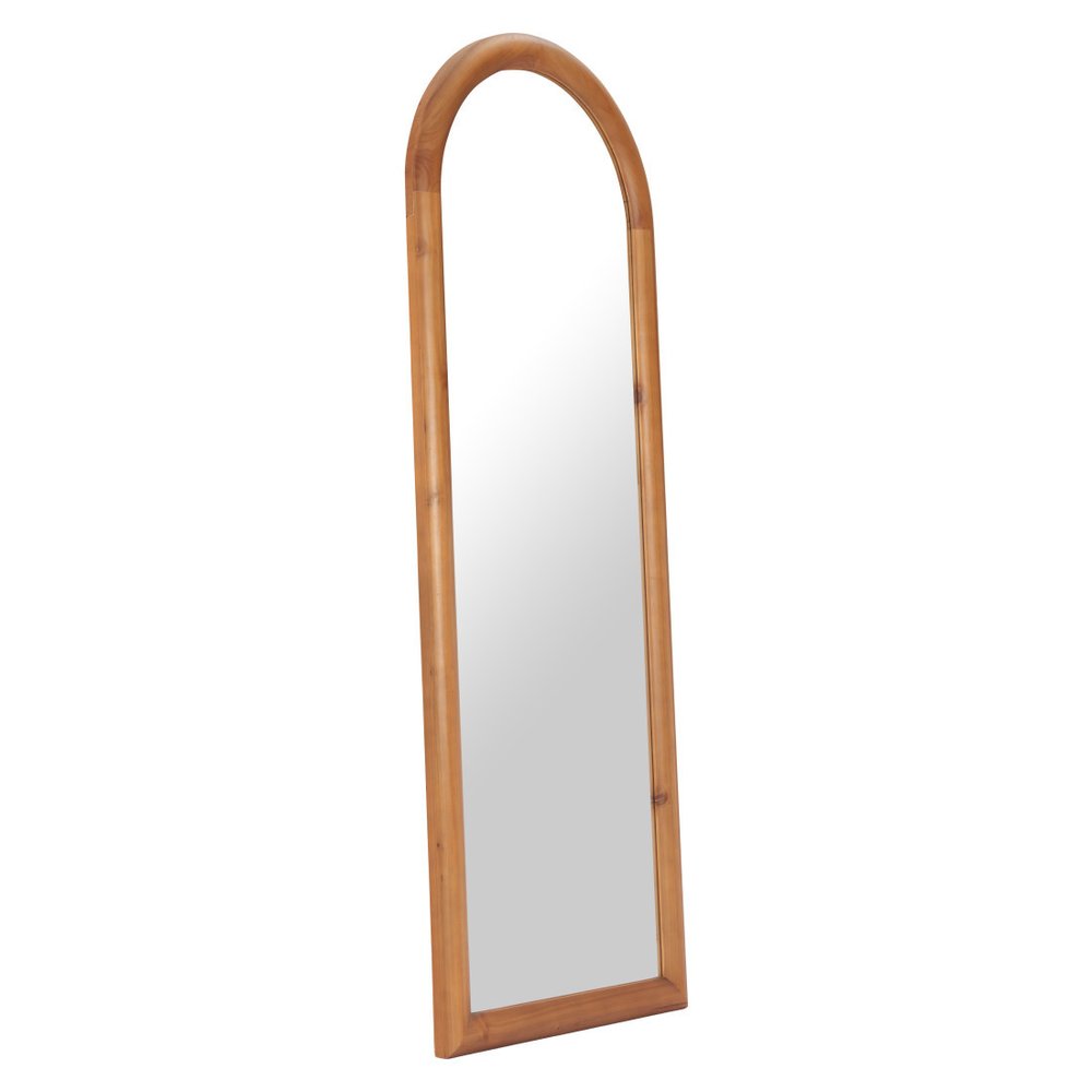 66" Natural Solid Wood Arch Framed Full Length Mirror HomeRoots