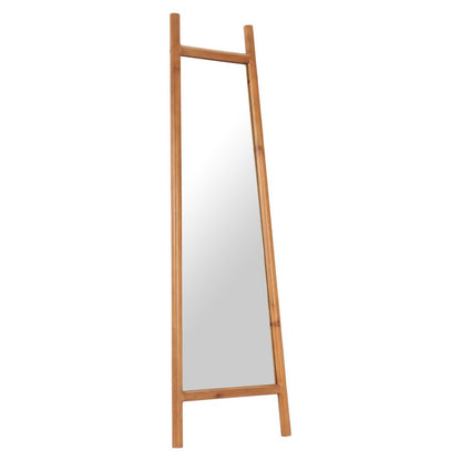 70" Natural Solid Wood Leaning Geometric Framed Standing Mirror HomeRoots