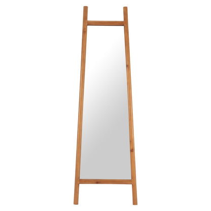 70" Natural Solid Wood Leaning Geometric Framed Standing Mirror HomeRoots