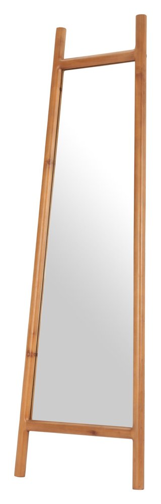 70" Natural Solid Wood Leaning Geometric Framed Standing Mirror HomeRoots