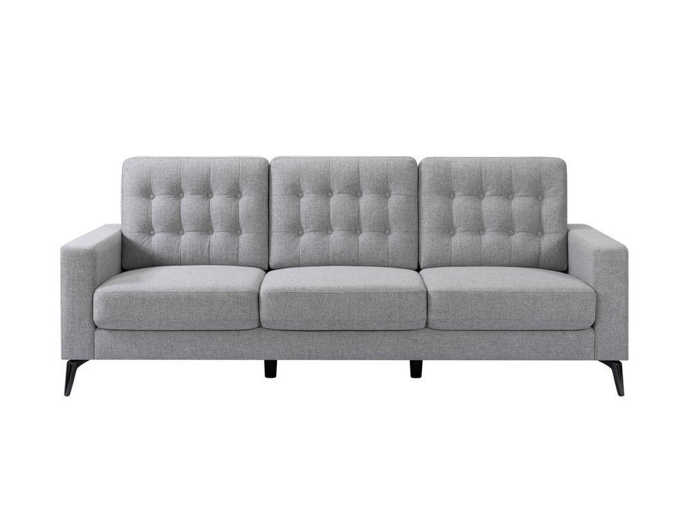 87" Gray Fabric Sofa HomeRoots