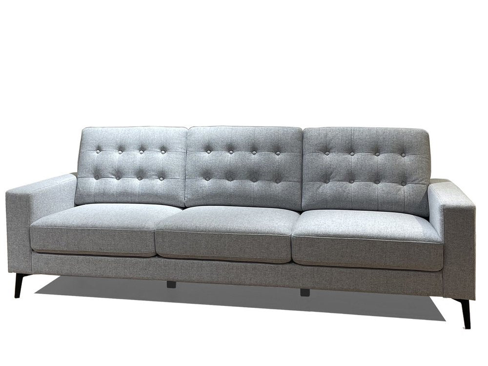 87" Gray Fabric Sofa HomeRoots