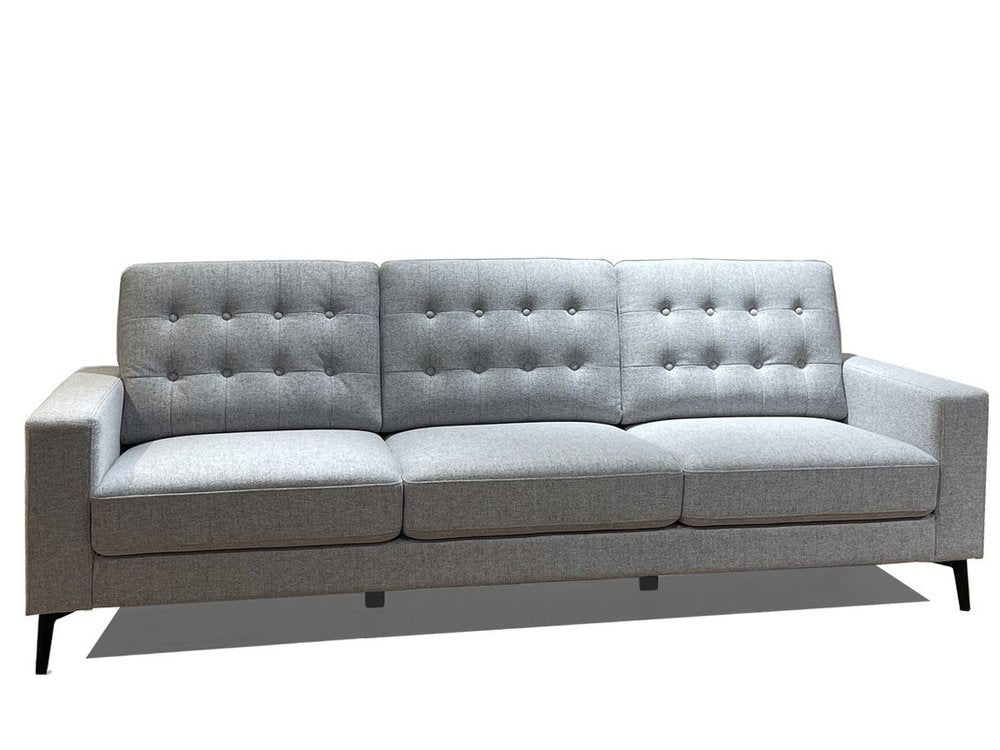 87" Gray Fabric Sofa HomeRoots