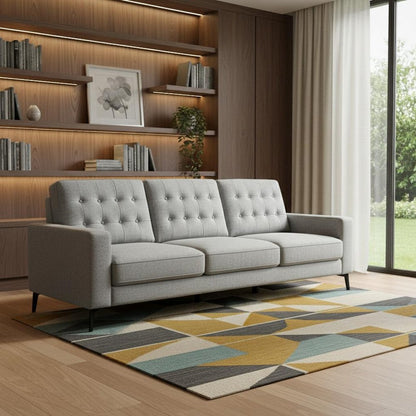 87" Gray Fabric Sofa HomeRoots