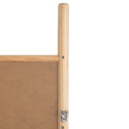 64" Natural Solid Wood Ladder Leaning Framed Full Length Mirror