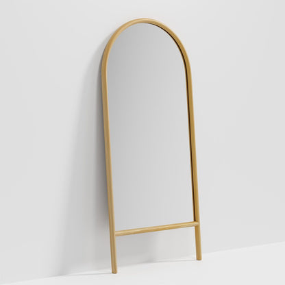 71" Natural Solid Wood Arch Freestanding Framed Full Length Mirror HomeRoots