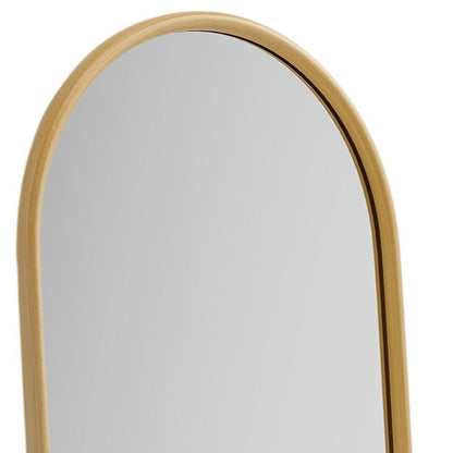 71" Natural Solid Wood Arch Freestanding Framed Full Length Mirror HomeRoots