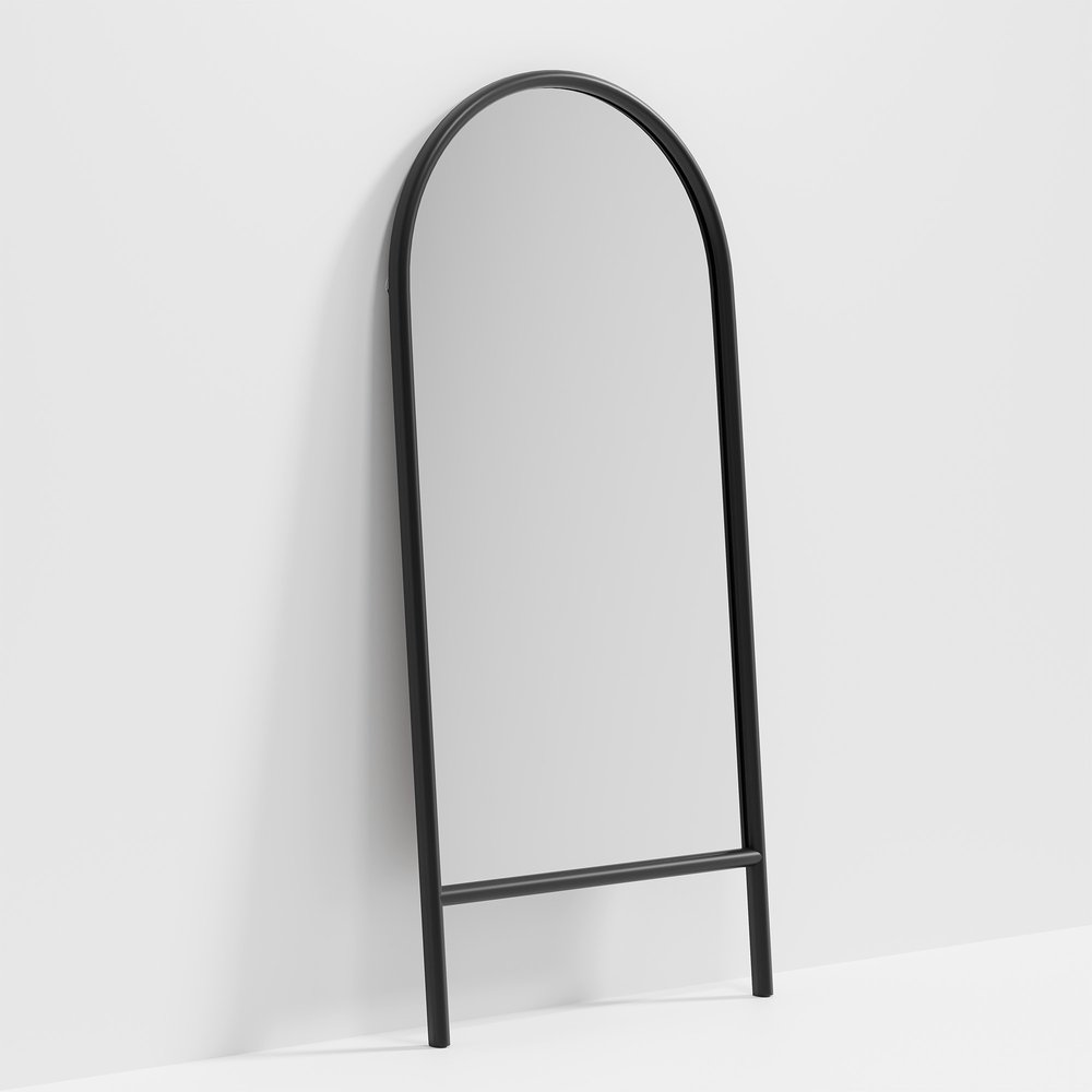 71" Black Solid Wood Arch Freestanding Framed Full Length Mirror HomeRoots
